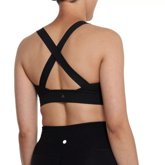 NWT prAna Black Layna Sports Bra - Medium Impact Sz XL - Picture 2 of 7
